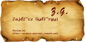Zajácz Györgyi névjegykártya